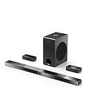 ULTIMEA 5.1.2 Soundbar compatibile con Dolby Atmos, sistema audio surround home theater, subwoofer wireless da 8", soundbar per TV, 2 driver rivolti verso l'alto, 4K HDR, Nova S80