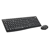 Logitech MK295 Silent Wireless Combo tastiera e mouse con tecnologia SilentTouch, tastierino numerico, tracciamento ottico avanzato, wireless senza ritardi, 90% di rumore in meno - Grafite