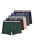 Boxer 5-Pack Trunks Classico Jack&Jones Mutande Corte Stampa Logo Linea Design JACOLIVER, Colore:Multi-Colour, Taglia Pantalone:L