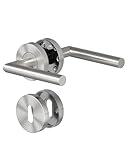 AwmnSrman Maniglie Porte Interne, Maniglia Delle Porta Interna in Acciaio Inox Spazzolato Porte Interne del Camera la Forma di L Maniglia Set Argento Porte Della Sala BB