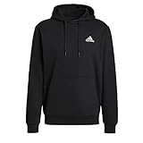 adidas Essentials Fleece Hoodie Felpa con cappuccio, Black/White, M Tall Uomo