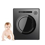 CHHMAELOVE Asciugatrice Ventilata da 4KG, Asciugatrice Portatile da 1700W con Pannello di Controllo Intelligente e Funzione UV, Vasca in Acciaio Inossidabile, Asciugatrice Elettrica Compatta,Black