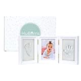 HuBorns - Cornice Impronta Mani e Piedi Neonati, Set di Cornice Impronte Neonato di Qualità con Calco Senza Crepe, Kit Impronta Neonato Ideale per Regalo Originale e Regalo per il Battesimo