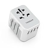 TESSAN Adattatore Universale da Viaggio, Presa Universale da Viaggio con 3USB, 1USB C e 1 CA, Adattatore da Viaggio Italia Inghilterra Germania America Australia, Adattatore Viaggio