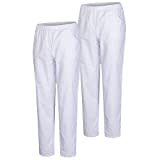 MISEMIYA - Confezione 2 Pz - Pantaloni Sanitari Unisex - Divise MEDICHE Divise SANITARIE Pantaloni da Lavoro - RIF. 8312 * 2 pz - X-Large, Bianco 21