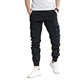 TONY BACKER Pantaloni Casual Uomo Pantaloni Cargo Uomo Pantalone Uomo Vintege G6551 (IT, Misura del girovita, 50, Regular, Regular, Nero)