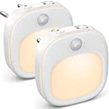 Luce Notturna Bambini LED, 5 Dimming con 3 modalità (Calda/Fredda/Mista), Luce Notturna da Presa con Sensore di Movimento/di Luce, per Cameretta, Camera da Letto, scale, Corridoio [2 Pezzi]