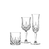 Set 18 Pezzi (6 Flute - 6 Bicchieri Acqua - 6 CALICI Vino) Calici Cristallo Opera Rcr Made in Italy