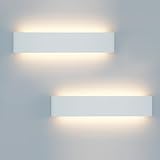 KICAAO 2 Pezzi Lampada Interno LED moderne Applique da Parete Illuminazione Luce Alluminio 40cm 16W per Casa Soggiorno Camera da Letto Scale, 3000K Bianco Caldo