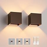 Klighten 2 Pezzi LED Lampada da Parete Interno/Esterno Lampadina G9 con Sorgente Luminosa Sostituibile 3000K Bianco Caldo Angolo del Fascio Regolabile Applique Esterno Bronzo