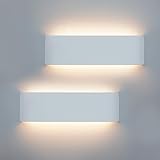 KICAAO 2pz Lampada Interno LED moderne Applique da Parete Illuminazione Bianco Caldo 3000K Luce Alluminio 28.5 12W per Casa Soggiorno Camera da Letto Scale