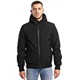 TONY BACKER Giacca Jacket Uomo Invernale Softshell Impermeabile Antivento con Cappuccio Giacca Calda Giubbotto Uomo Trekking Casual (XL, Nero-1)