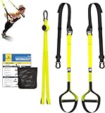 RHINOSPORT Allenamento Sospensione Sling Trainer Set per Allenamento con Sistema di Ancoraggio per Porta, Regolabile, per Fitness, a casa, in Viaggio e per l'allenamento in Interni ed Esterni