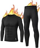 BENNIES Intimo Termico Uomo Tuta Termica Maglia Termica Uomo Completo Termico Set Pantaloni Termici Tuta Sci Abbigliamento Termico Uomo Invernale per Sci Palestra Ciclismo Calcio Corsa Running S