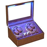 ANWBROAD Scatola Carica Orologi Automatici 4+6 Orologi Ultra-Silenzioso Watch Winder Luce a LED 4 Modalità di Rotazione Lusso Automatico Avvolgitore Orologi Meccanici JWW002Z