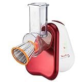 Moulinex DJ755G10 Fresh Express Plus Affettatutto Grattugia Elettrico, 5 Funzioni di Taglio, 200 W, 1 L, 1 Decibel, Plastica, Rosso