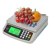 KNSWE Bilancia Cucina Digitale Acciaio Inossidabile 40kg Bilancia Professionale per Alimenti Cottura Casa e Panifici Bilancia Elettronica Contapezzi Alimentare con Funzione Tara Display LCD