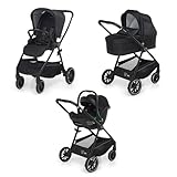 Foppapedretti Trio Divo I-Size, Sistema Modulare Combinato per Bambini, Navicella Passeggino e Seggiolino auto I-Size, Chiusura Self Standing, conforme ECE R129, Maneggevole Compatto Leggero, Chic