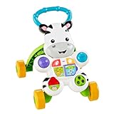 Fisher-Price Zebra Primi Passi Spingibile, Giocattolo Elettronico Educativo con Musica e Suoni, per Camminare, per Bambini di 6+ Mesi, Italiano Imballaggio Sostenibile, HBB66