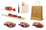 Moretti® Pacco Salumi Artigianali | Degustazione Salumi | Idea regalo Natale o Pasqua | Prodotti Tipici Calabresi | Varie Combinazioni | Accessori In Omaggio (Kit Piccolo)