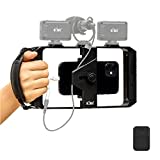 Smartphone Video Rig con Telecomando Wireless + Cinturino da Polso, Stabilizzatore Telefono per iPhone 13 12 Pro Max Andorid, Impugnatura Cage Video per Vlogging Filmmaking YouTube Tiktok Videomaker