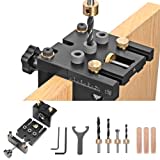 GJCrafts Super Guida di Perforazione con 5 Fori di Posizionamento per Posizionamento più Accurato, Guida di Foratura 3 in 1 Localizzatore Locator Jig con 4 Punta 6/810/15mm e 30cm asta estensione.