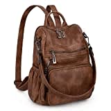 UTO Donna Zaino Casual in Pelle sintetica Robusta Zainetto Borsa a tracolla 3 tipi di manici Zaino Maniglia tracolla Multi compartimento con cerniera posteriore Antifurto Tasca nappe