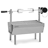 Klarstein 2-in-1 Kit Arrosto e Barbecue Elettrico Portatile, Barbecue Grill con Ruote da Trasporto, Barbecue con Griglia in Acciaio Inossidabile da Giardino, Barbecue da Terrazzo, Campeggio, Balcone