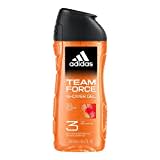 Adidas, Team Force Gel Doccia Bagnoschiuma 3 in 1 per Corpo, Capelli e Viso, Formula Vegana, 250ml