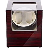 Uten watch winder Scatola orologio a carica automatica in legno per 2 orologi da polso