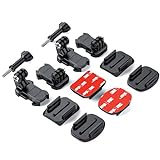 Sametop Attacchi Adesivi 3M Casco Supporti Curvi Piatti Fibbie Vite Accessori Compatibile con GoPro Hero 13 12 11 10 Max 9 8 7 6 5 Session AKASO DJI Osmo Telecamere d'azione (12 in 1)