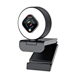 Angetube Webcam con funzione zoom - 1080P streaming media web cam con doppio microfono con zoom digitale a 5- livelli Utilizzato per chat video e videoconferenze, compatibile con Windows Mac e Android