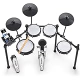 Alesis Nitro Max Batteria Elettronica con Pelli Mesh Silenziose, Rullante a Doppia Zona da 10”, Bluetooth, 440+ Suoni Autentici, Drumeo, USB Midi, Pedale Grancassa