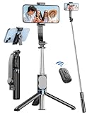 Bastone Selfie, 41'' Estensibile Selfie Stick Treppiede per Smartphone con Clip Staccabile & Telecomando Wireless, Rotazione a 360° Asta per Selfie Compatibile con iPhone/Android/Samsung/GoPro