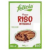 Felicia, Penne Rigate di Riso Integrale, Pasta Ricca di Fibre, di Proteine e Nutrienti, Bio, Vegan, Confezione da 340 g