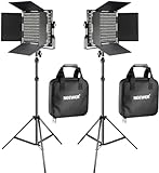 NEEWER 660 Pannello Luce LED Fotografia Kit d’Illuminazione:Luci Video Bicolore Dimmerabile 3200-5600K CRI 96+ & 190cm Cavalletto, Faretto LED Fotografico per Riprese Video e Foto Studio