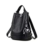 DEERWORD Donna Borse a Zaino Borsa a Zainetto Elegante Tracolla Zaini Firmate Marca Zainetti Antifurto PU pelle 6462 1 pz Nero V6