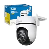 Tapo C520WS Telecamera WiFi Esterno QHD 2K, 4MP 360° Visuale, Visione Notturna a Colori Starlight, Telecamera IP di Sorveglianza, Rilevamento AI Gratuito, Impermeabile IP66, Audio, Alexa