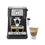 De'Longhi EC260.BK Macchina da Caffè Per Polvere o in Cialde E.S.E., Sistema Latte Manuale, Facile da usare, Serbatoio Estraibile da 1.1 L, Caldaia acciaio inox