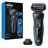 Braun Series 5 Regolabarba Uomo, Rasoio Elettrico Barba, Rifinitore Di Precisione EasyClick, EasyClean, Wet&Dry, Ricaricabile, Rasoio A Lamina Senza Fili, Idea Regalo 51-B1200s Blu