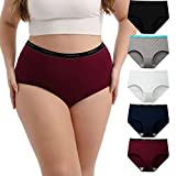 INNERSY Mutande Taglie Forti Donna Slip Cotone Vita Alta Culotte Grandi Parigamba Pacco da 5 (EU 48-50, Classico Multicolore)