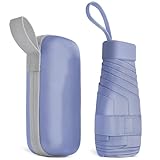 Aolso Mini Ombrello, Ombrello pioggia pieghevole da Viaggio, Ombrello da Tasca, Ombrello Ultraleggero Portatile, Mini Ombrello da Viaggio, UPF>50+ Ombrello da Sole/Pioggia Viola