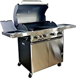 KE GRILL Barbecue Inox A Gas GPL E Pietra LAVICA 4 FUOCHI + FORNELLO Laterale