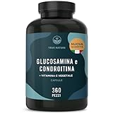 Glucosamina Condroitina Alto Dosaggio 790mg + Vitamina C - 360 Capsule - (contribuisce alla normale formazione del collagene) - Qualità farmaceutica - TRUE NATURE®