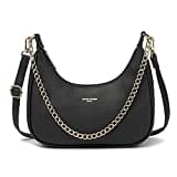 David Jones - Borsa a Spalla Donna - Borsa a Tracolla Catena Simil Pelle PU Rigida - Borsetta Sacchetto Borsello Hobo Signora Messenger Crossbody Bag Tendenza - Nero