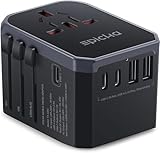 EPICKA Adattatore Universale da Viaggio 30W, Adattatore Presa Universale da Viaggio, Adattatore Giappone da Viaggio con 3 USB-C, 2 USB-A, Adattatore Spina per Italia USA UK Australia, Nero