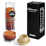 MIAMIO - 6 tazze da 75 ml/Set di tazze da caffè espresso in ceramica con motivo a diamante - Collezione Palmanova (Magma Edition)