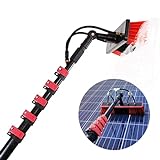 Ddasam Kit Pulizia Pannelli fotovoltaici 7 Metri Alluminio Estensibile per Lavaggio Pannelli fotovoltaici Palo da 3.6a 10.8m, Chiusura Perfetta Set di Lavaggio Attrezzatura palo di Pulizia