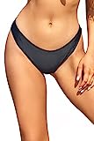 SHEKINI Donna Moda Sexy Pezzo sotto Bikini Bottom Pantaloni Nuoto Brasiliana Bikini Costumi da Bagno Vita Bassa Costume Tanga Culotte Slip Mare（M，Nero）