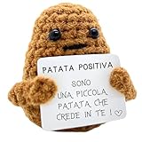 Regalo Originale e Divertente | Patata Positiva Italiano | Idea divertente | Compleanno Uomo Donna Coppia Adolescente | Collega Oggetto d'ufficio | Insolito Peluche| Bambola Umoristica e Motivazionale